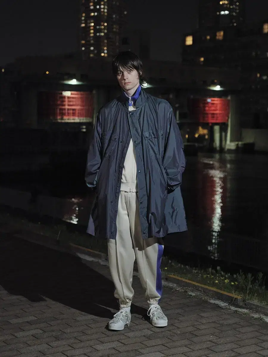 xs) needles cp coat / poly chambray