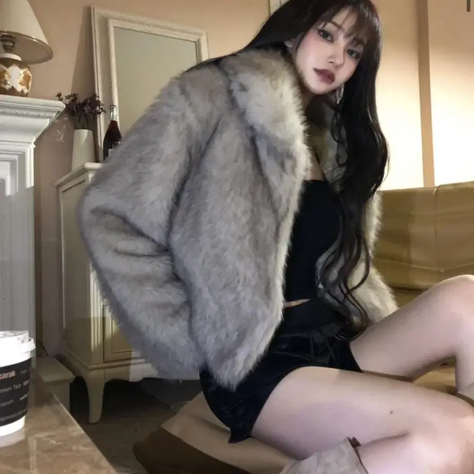 이너뮤트 Fox Fur JK 베이지 폭스 퍼자켓