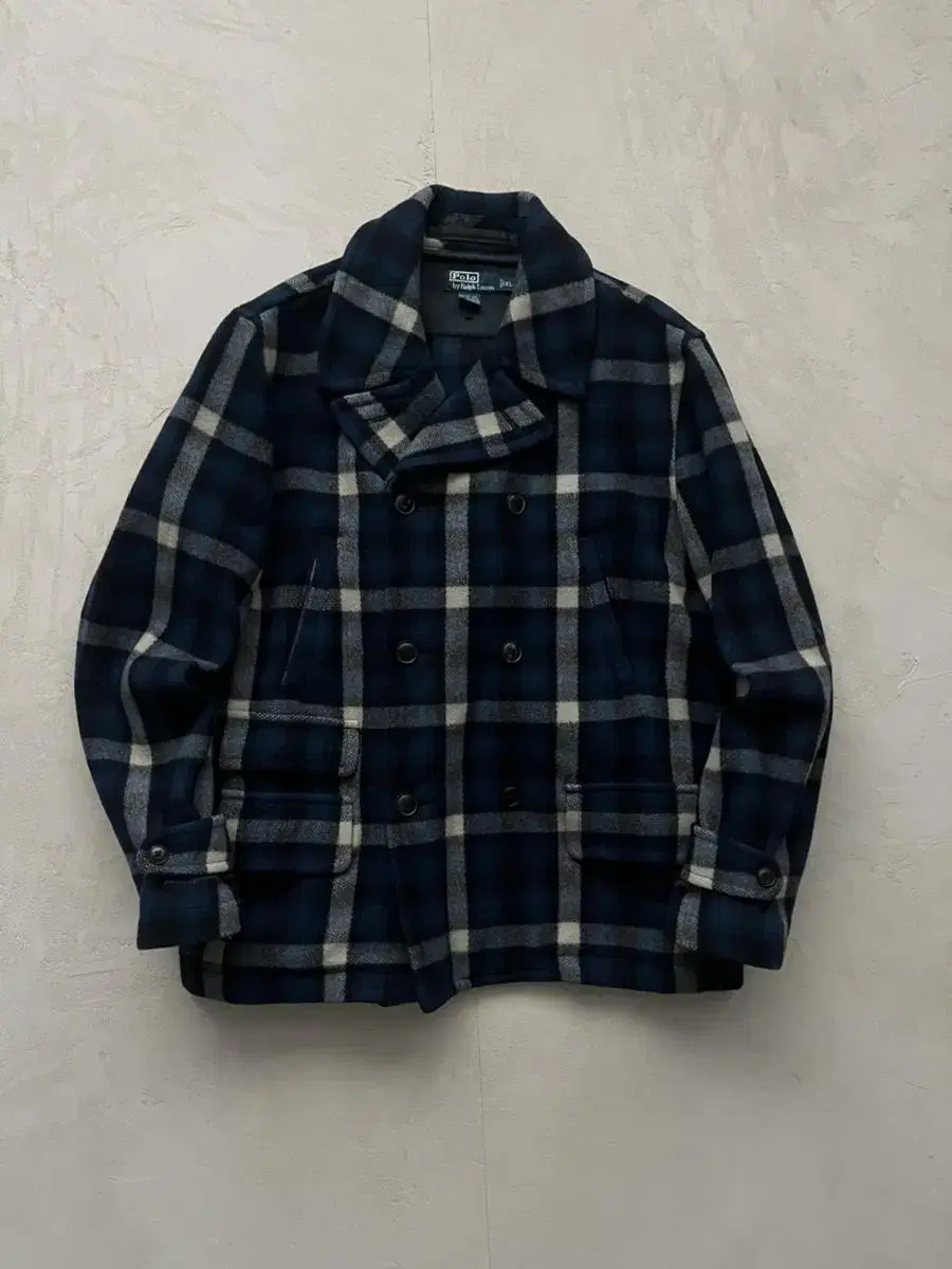 108) Polo Ralph Lauren Checked Wool Peacoat