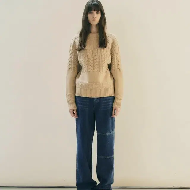 메종 마레  Aran sweater  베이지 스웨터 니트