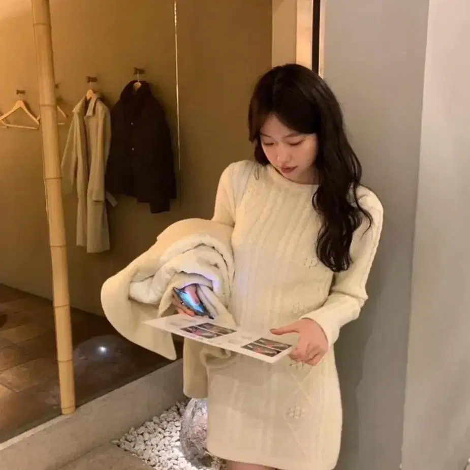 르플레인 리벳 원피스 Ribet Knit One-piece