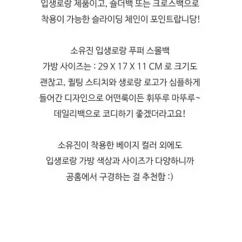 정품 생로랑 푸퍼 스몰 체인 숄더백