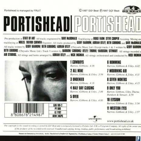 Portishead - Portishead (CD) 한국반 민트급 중고