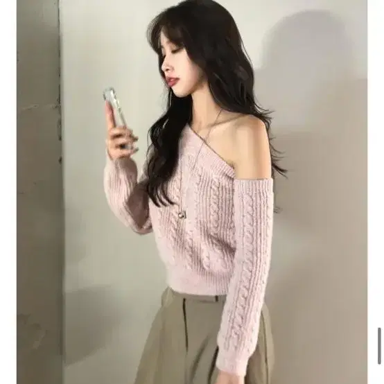 오솔osol - one shoulder knit 원숄더니트