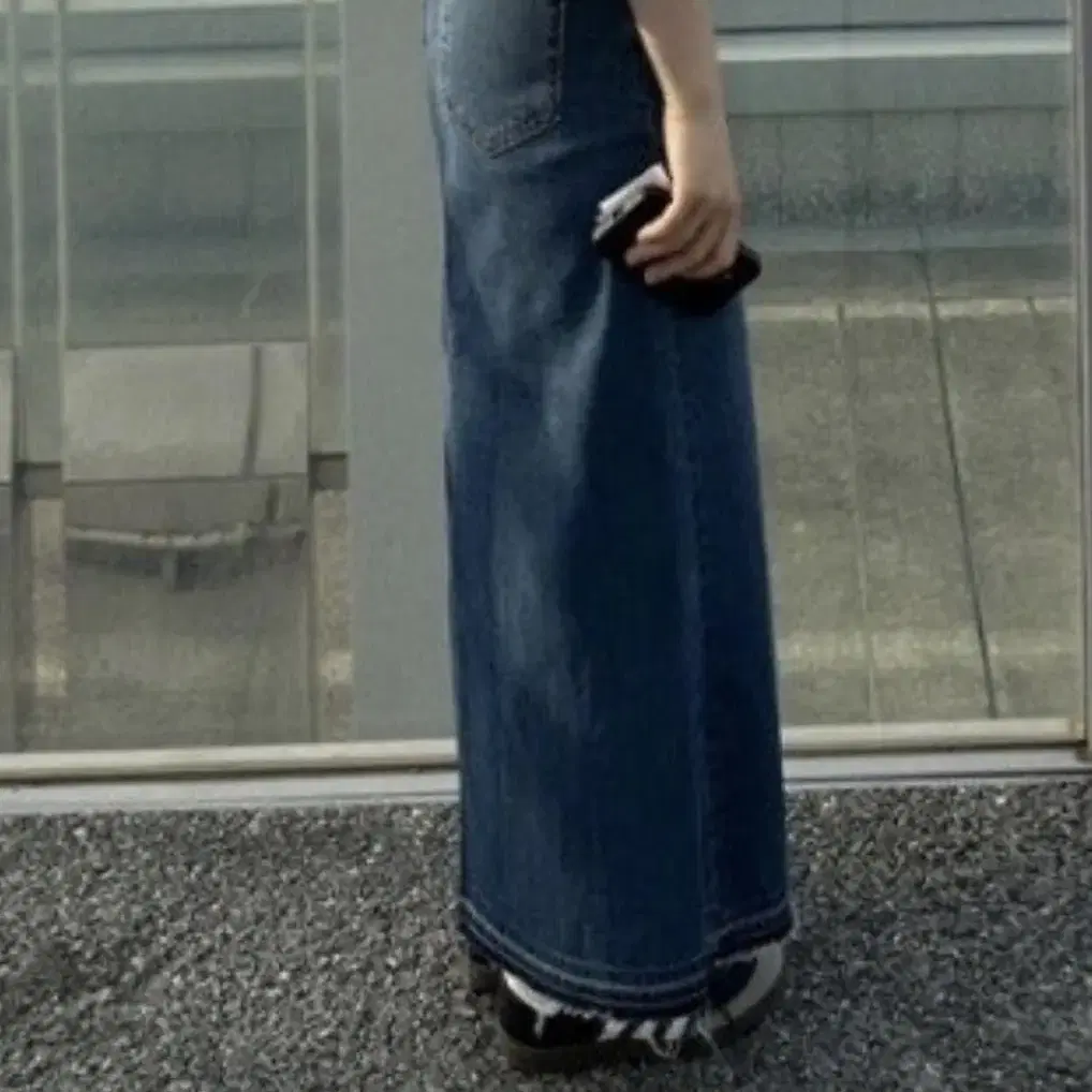 일본 denim long skirt