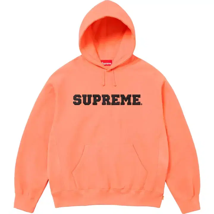 Genuine S,M,L,XL Supreme College Eight Hooded Sweatshirt Peach 24SS