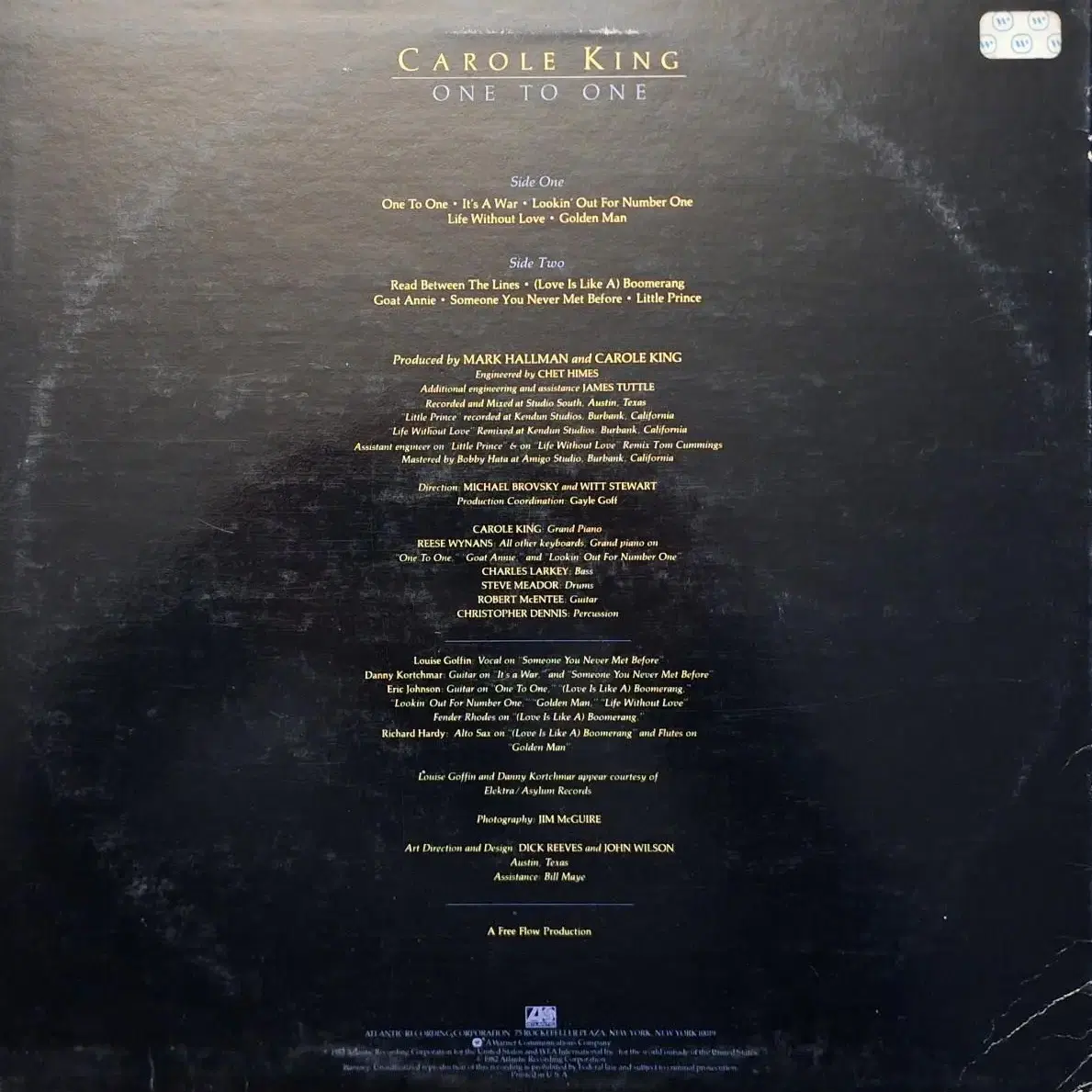 미국원반/Carole King - One to One LP