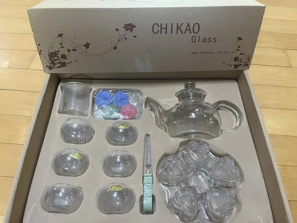 새제품) CHIKAO Glass 찻잔 세트 6인용