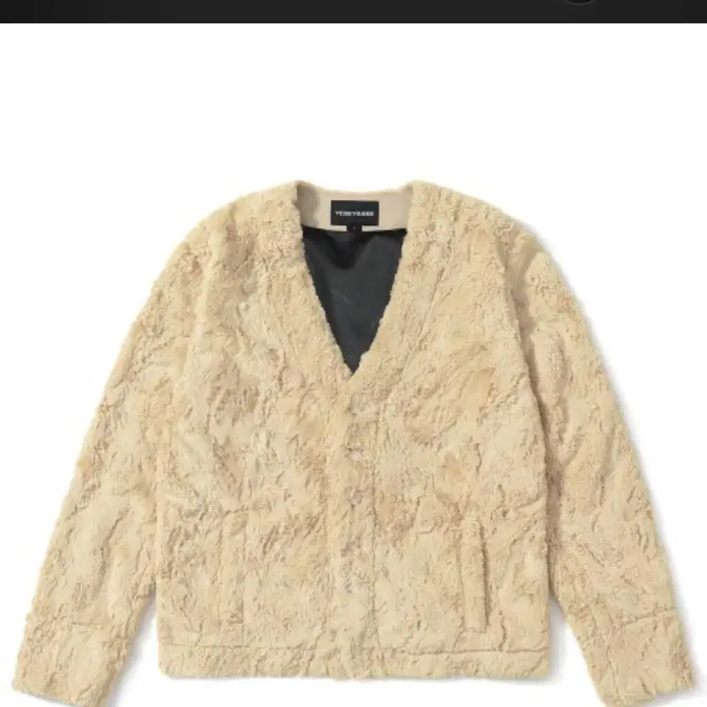 예스아이씨 Faux Fur Cardigan Beige