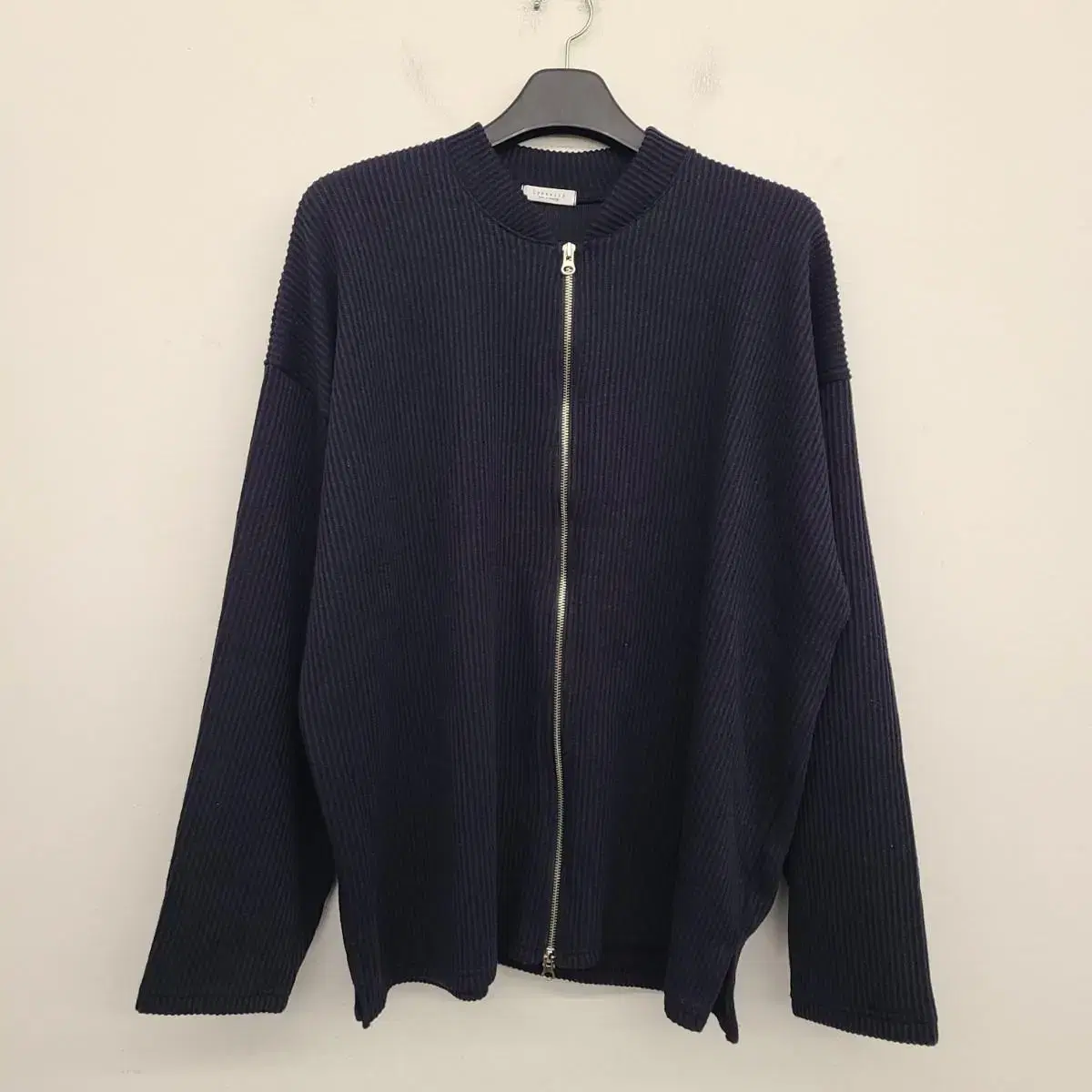 [120/4XL] Bimono ribbed two-way zip-up knit cardigan sells.