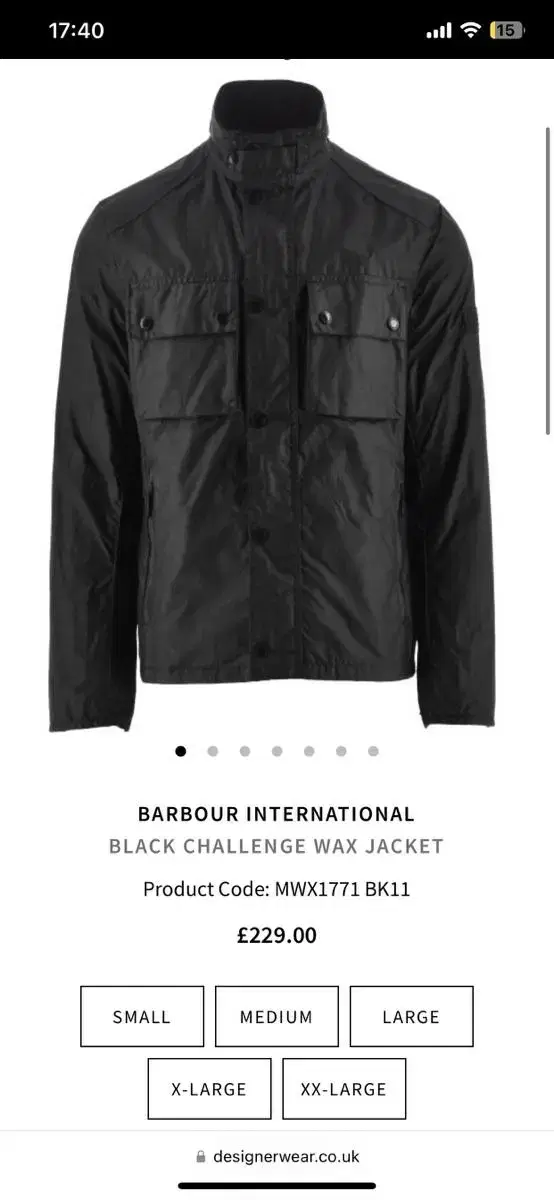 21ss Barbour Lightweight Wax Jacket Charcoal S(95-00)