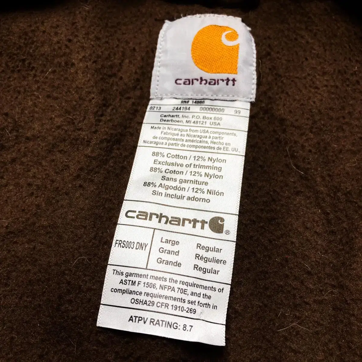 Carhartt 칼하트 리얼트리 커스텀 올드스쿨 반집업 웜업 아노락