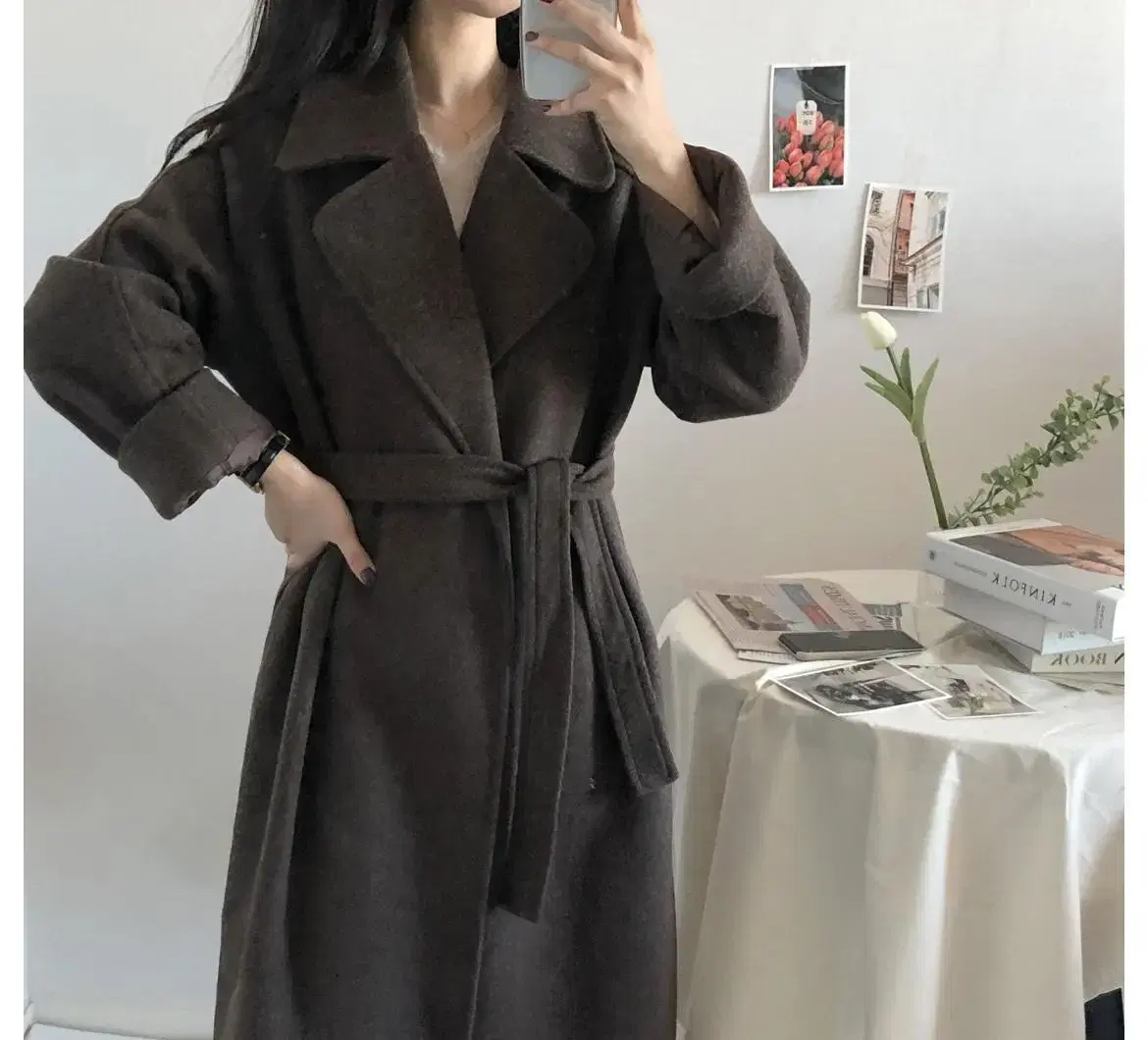 Long coat brown wool