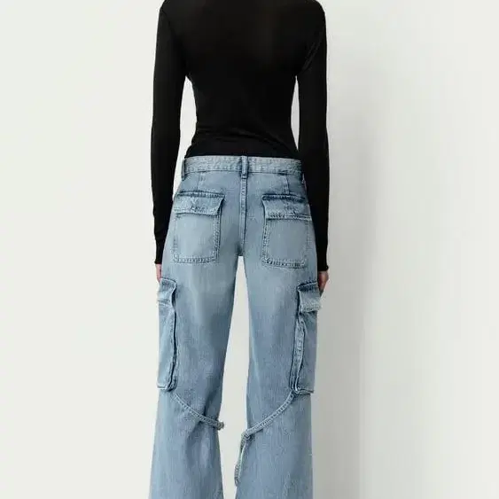 자라 JEANS TRF CARGO 미드라이즈 / 새상품 / zara 카고