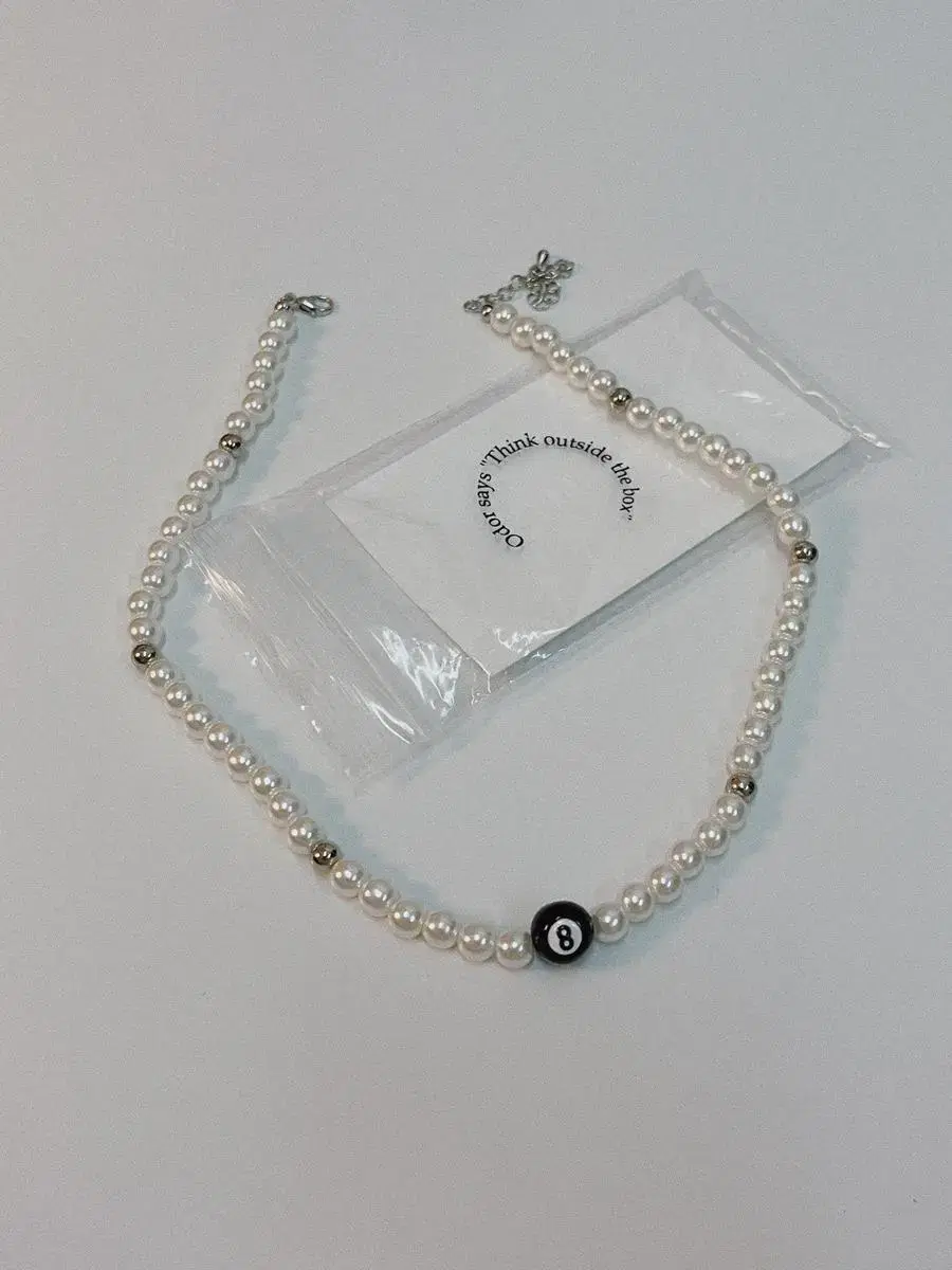 ODOR 8ball pearl necklace