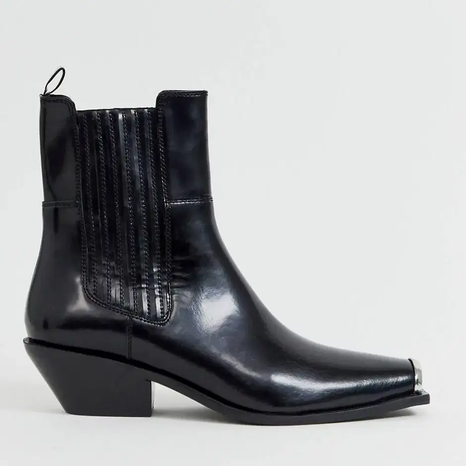 asos 메탈 토 웨스턴 앵클부츠 metal toe western