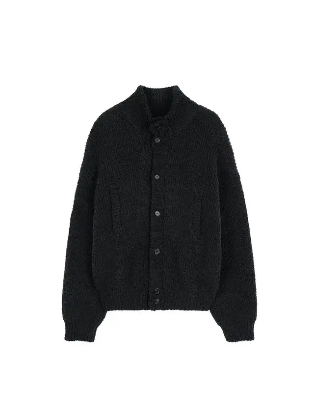 PRT___ - HIGHNECK POCKET CARDIGAN (BLACK