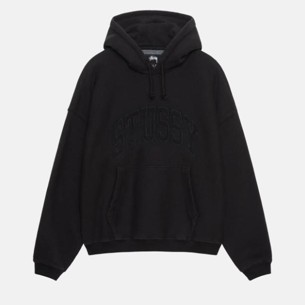 STUSSY 스투시 로고 자수 릴렉스드 후드티