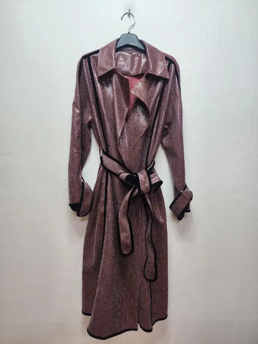 Stylish belted long trench coat