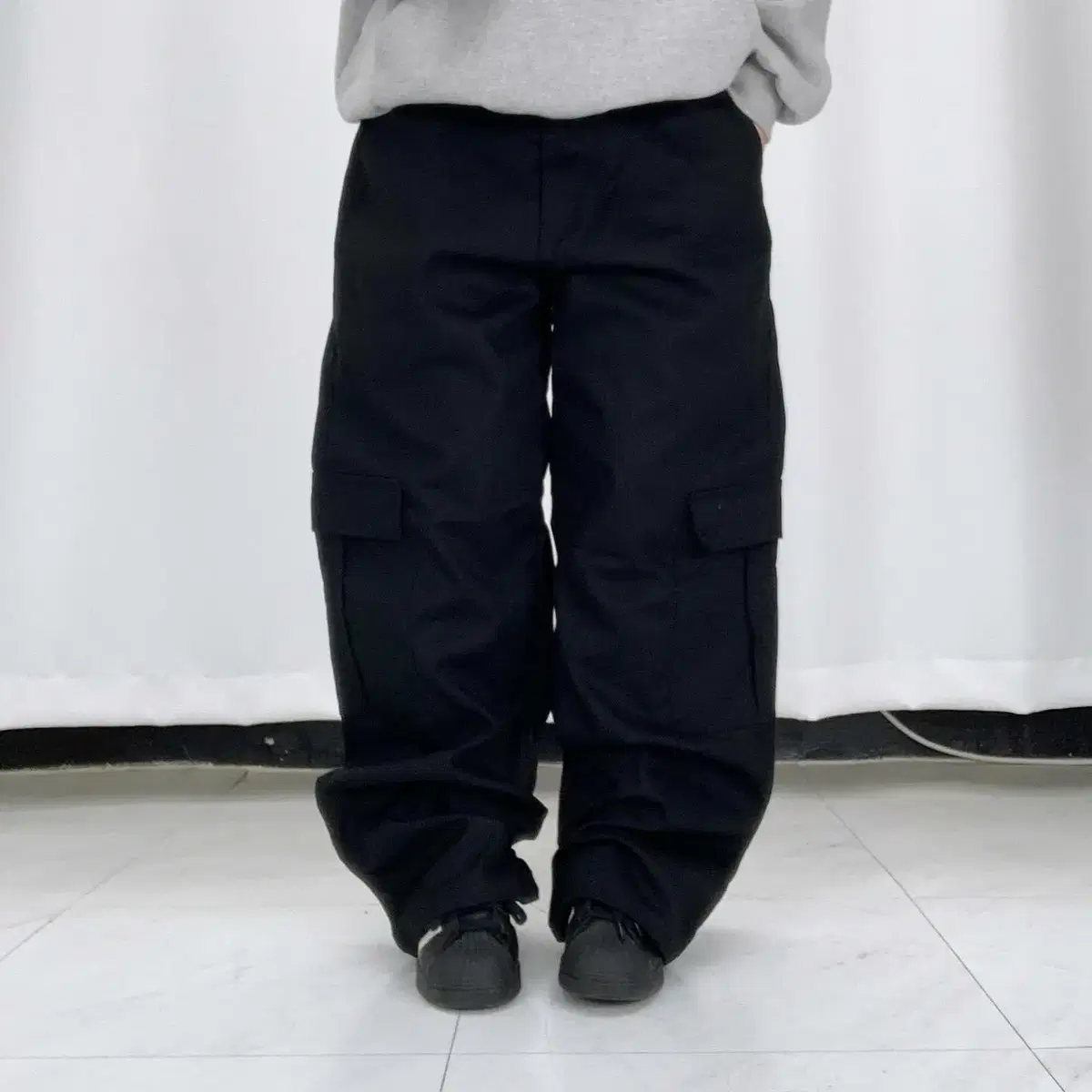 Black Cargo Cotton Pants (New) CH4266