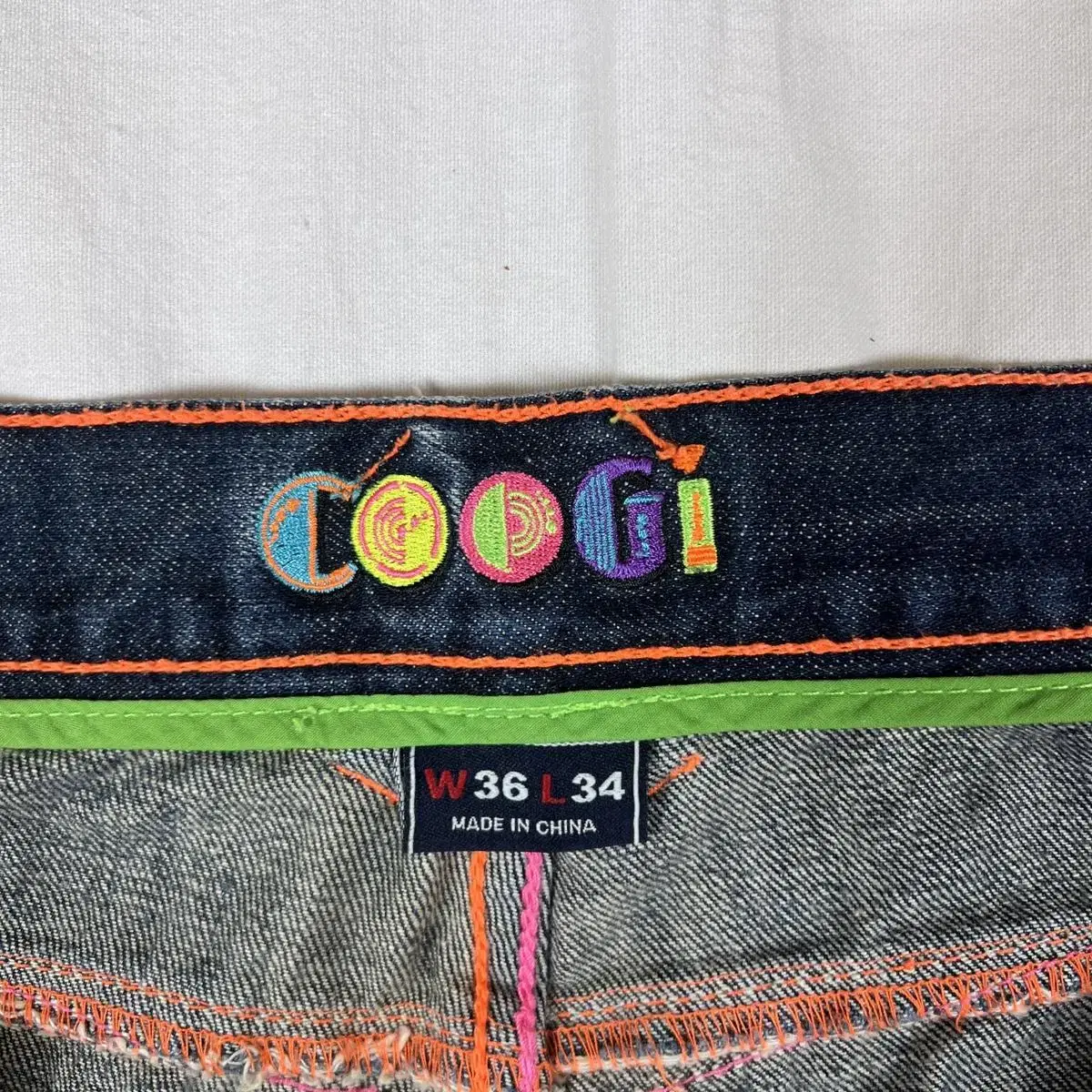 90s 쿠지 coogi 로고 스티치 데님팬츠 청바지