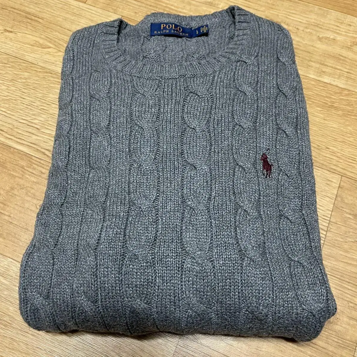 Polo New Pretzel Knit Dark Grey Size L