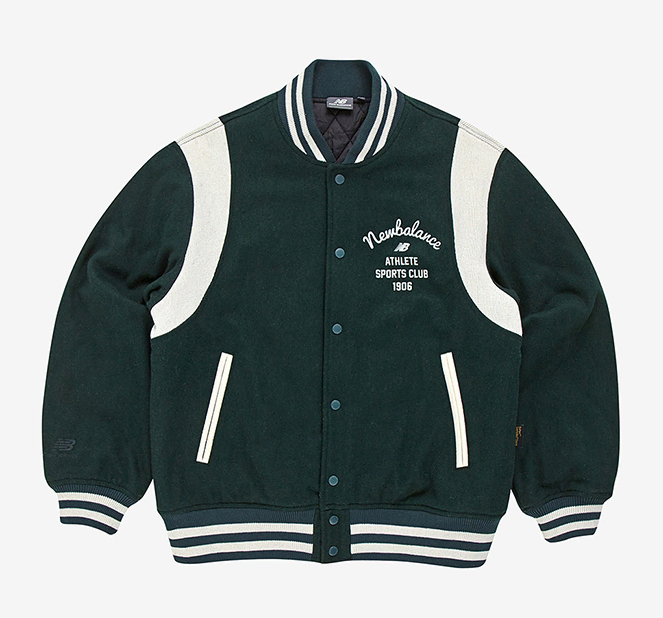 [XXL]New Balance 1906 Wool Varsity Jacket Green