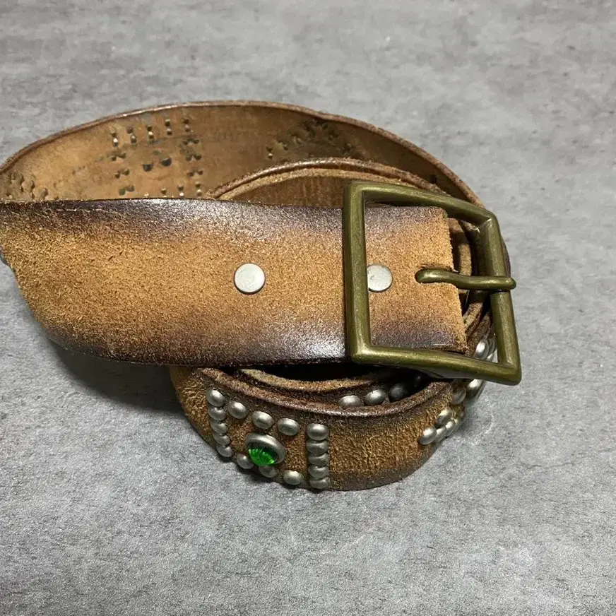 RRL 더블알엘 studded roughout leather belt