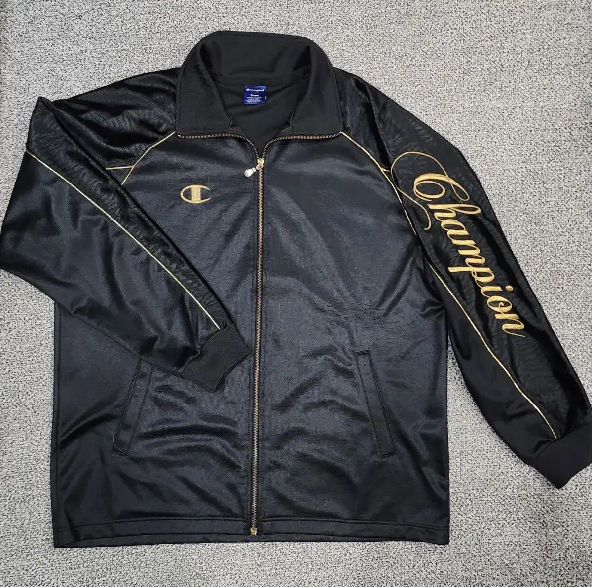 Champion Big Logo Black Zip Up Jersey