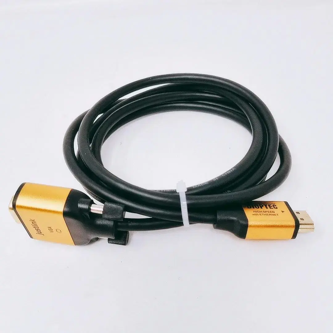 [리퍼] 디옵텍 HDMI to VGA 골드 메탈 케이블 1.8M