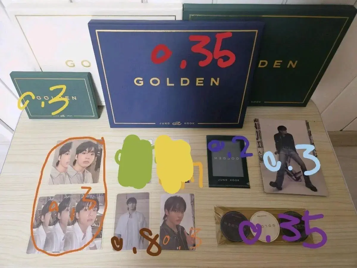 Bangtan jungkook Golden Album, Photocard, pre-order benefit PVC Full Set, Q.R.