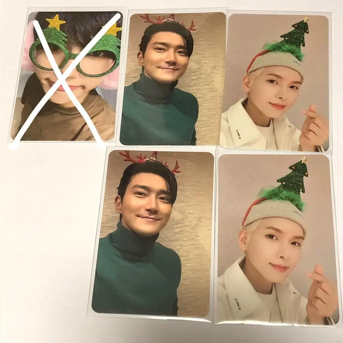 (bulk0.3)Super Junior Pink Christmas photocard Yesung Siwon Ryeowook