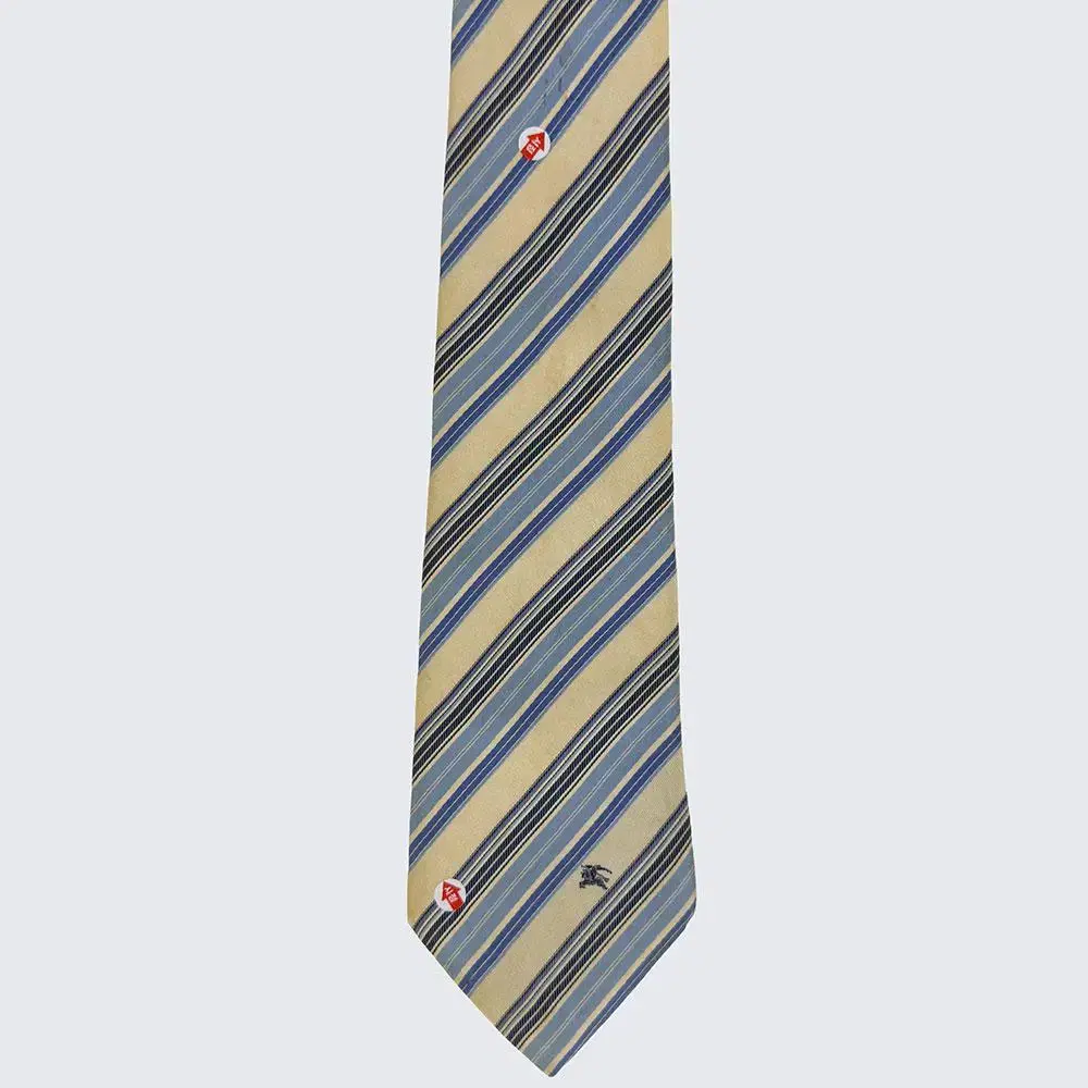 Burberry Black Label Striped Tie Silk Dog Vintage Classic (19761)