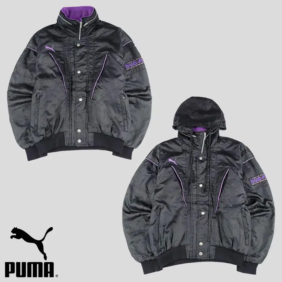 PUMA 00s Puma Puma JP HIT UNION Black Purplogo Hidden Hoodie