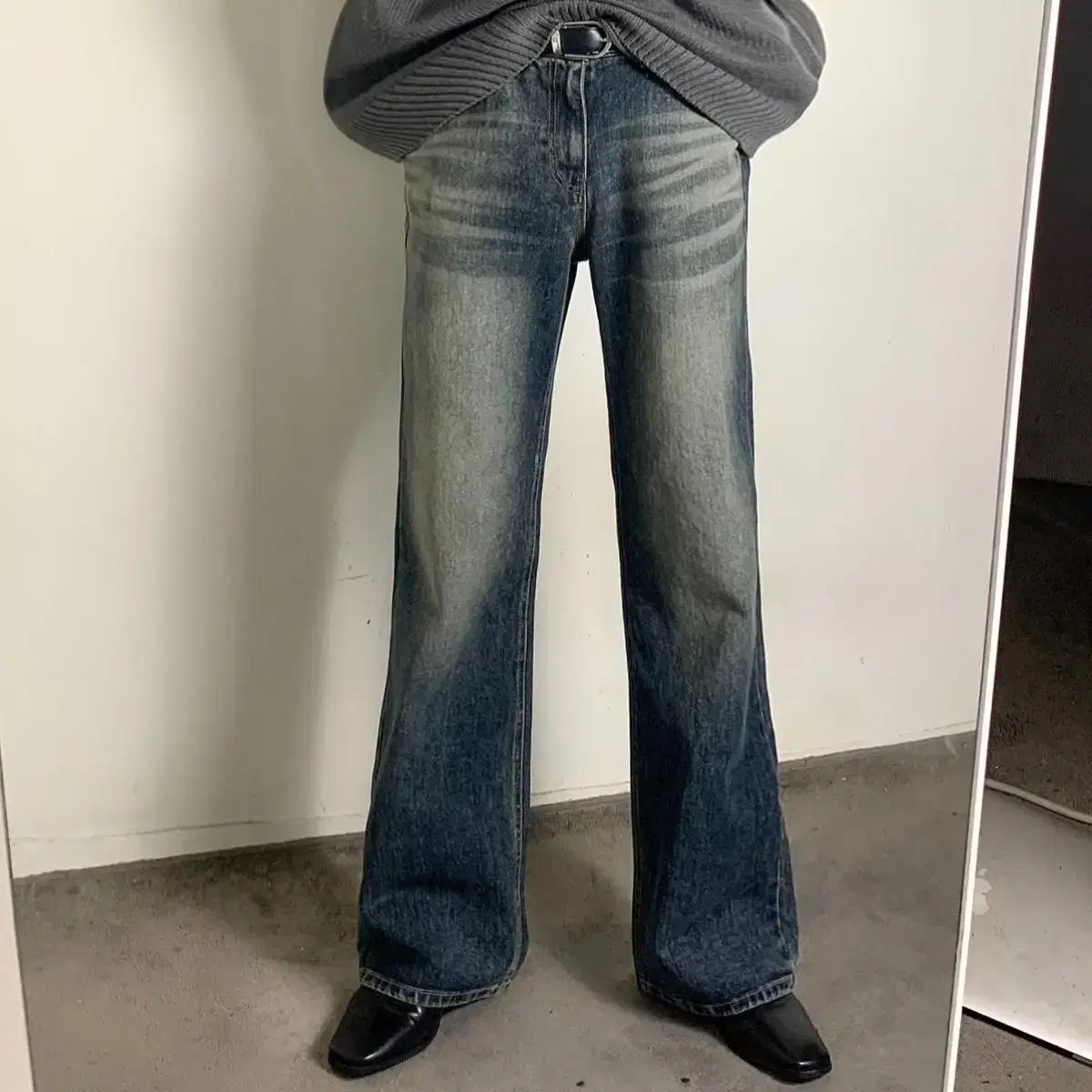 (New) Men's Bootcut Jeans Long Wide Mid-Cut Pants