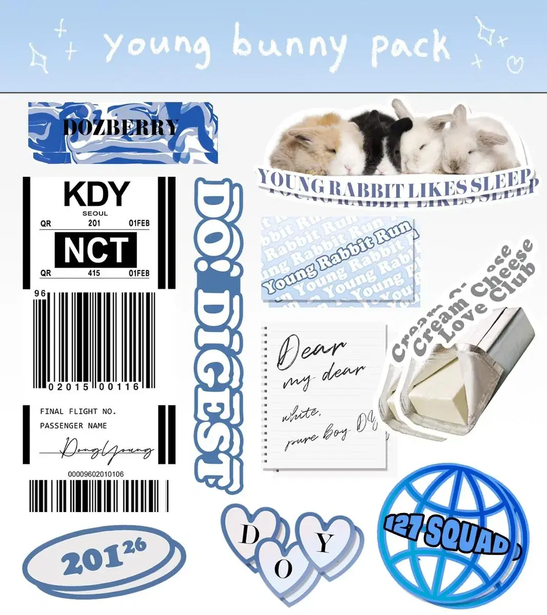 nct 127 doyoung unofficial goods Sticker Packs