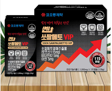 [코오롱제약] 쎈 쏘팔메토 VIP(1,000mgX120정/4개월)무료배송