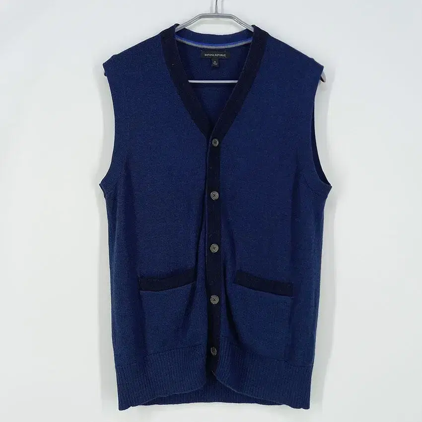 Banana Republic Men's Colorblocked Wool Knit Vest Navy M (HU12002)