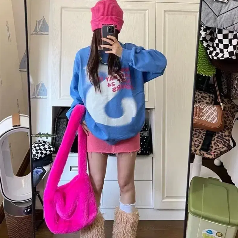 unif style fur bag 브라운컬러 백예린 현아 착용 새상품