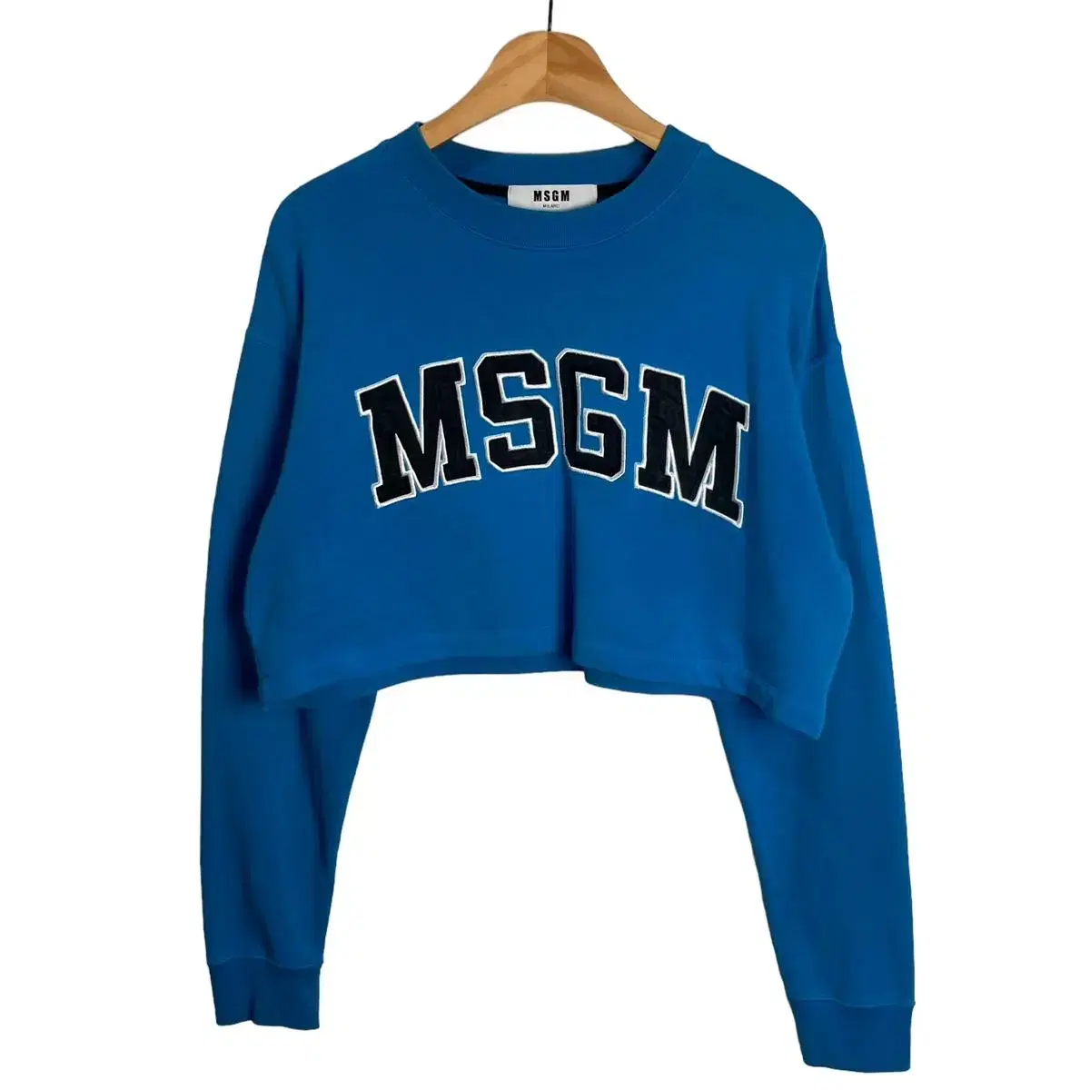 MSGM 빅로고 크롭 맨투맨