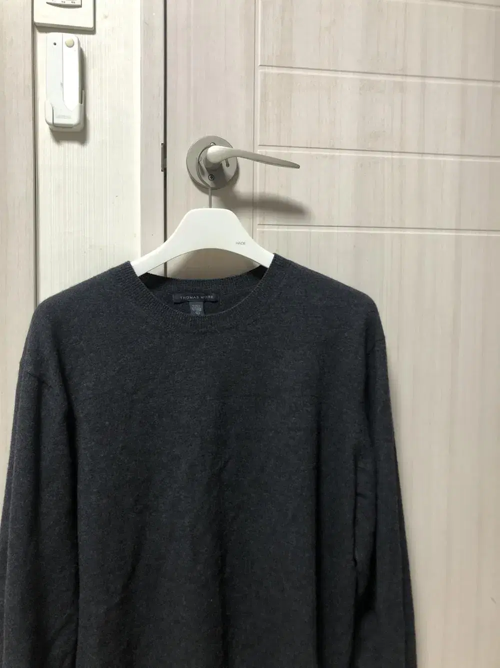 Thomas More Merino Wool Crew Neck Knit - Charcoal/Large