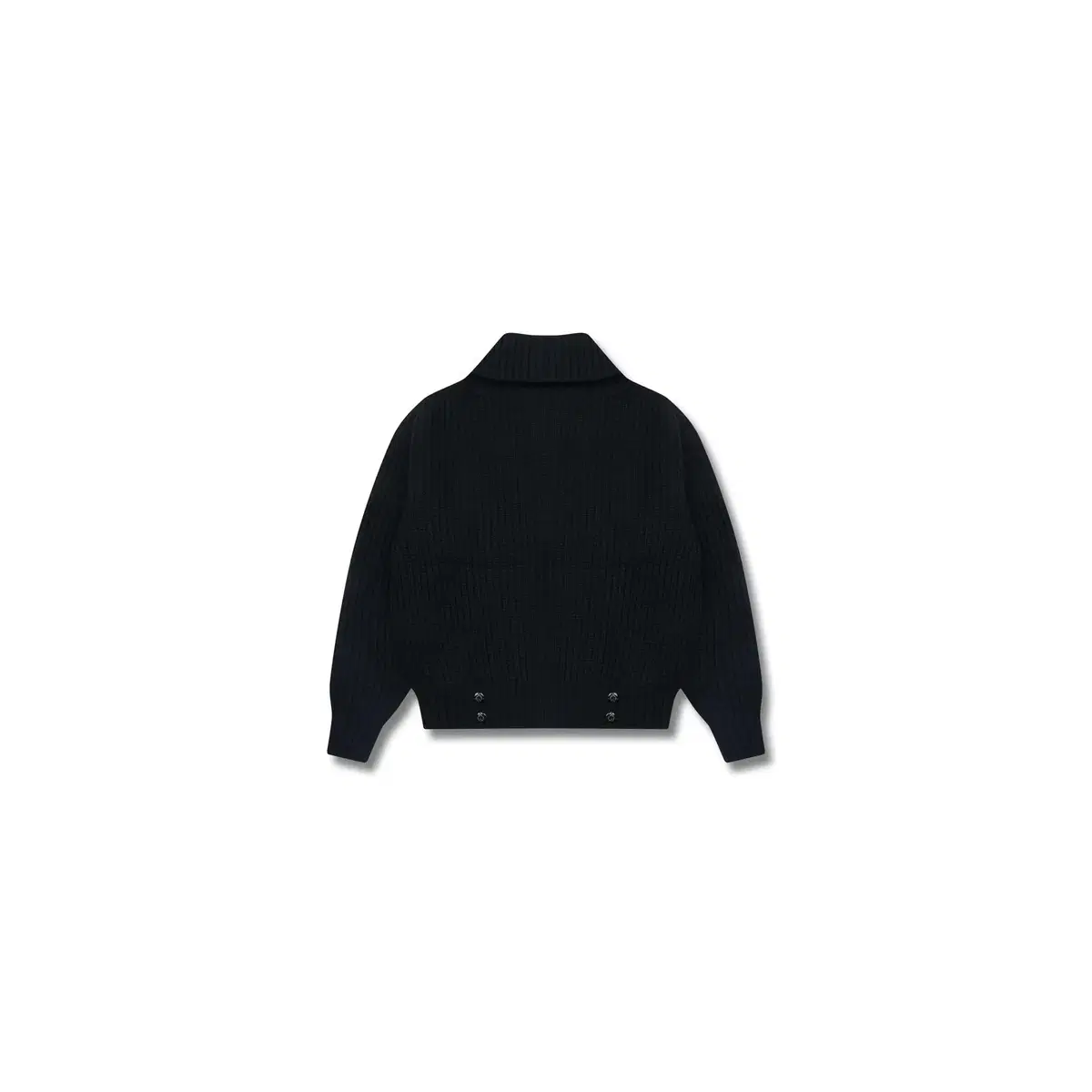 STU 하이넥 집업 자켓 스웨터 블랙  High Neck Zip Up