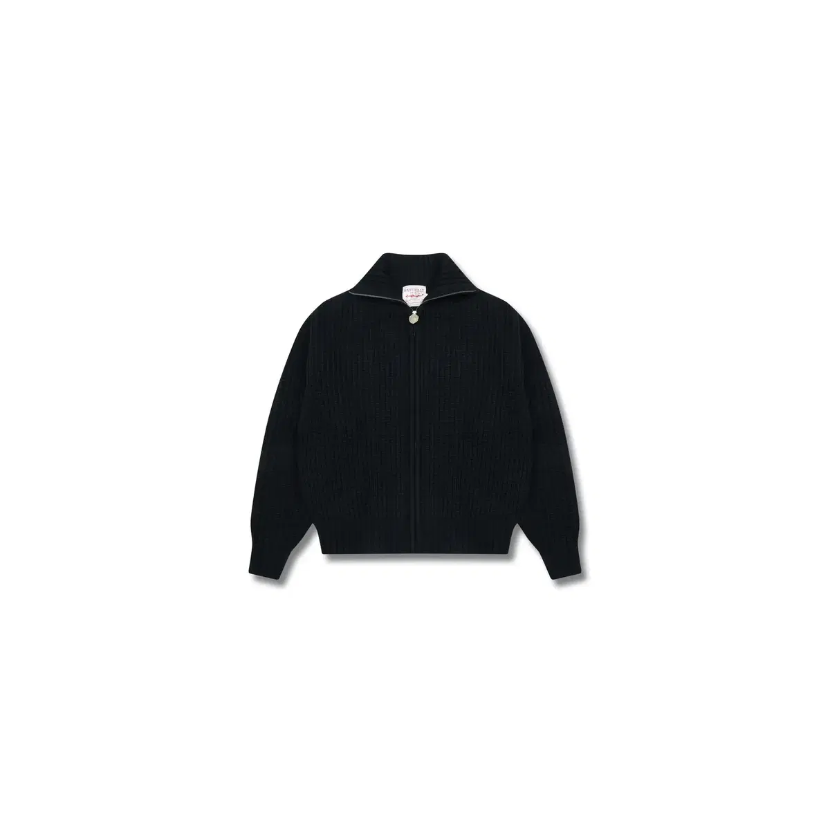 STU 하이넥 집업 자켓 스웨터 블랙  High Neck Zip Up