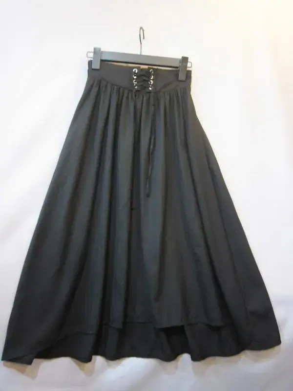 Japanese imported eyelet decoration black long skirt soft fabric banding skirt H2tt