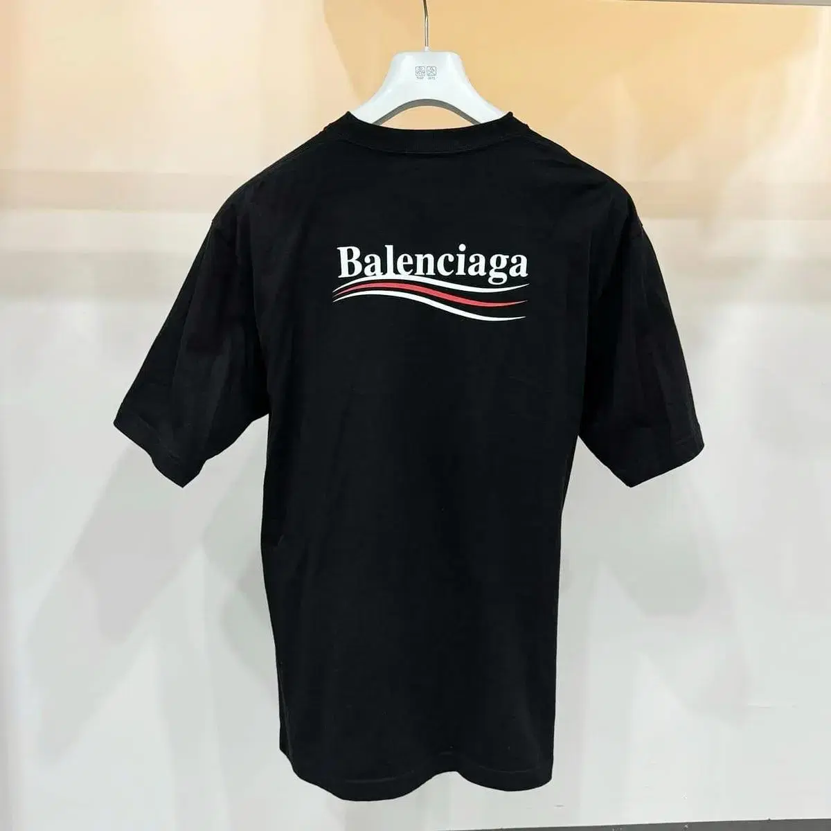 [Department store version/XS] Balenciaga Wave Logo Vahn Short Sleeve Tee Black