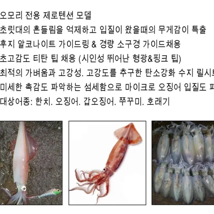 낚시일번지 해우 아레스 마루이카 168XUL 제로텐션로드 한치로드 갑오징