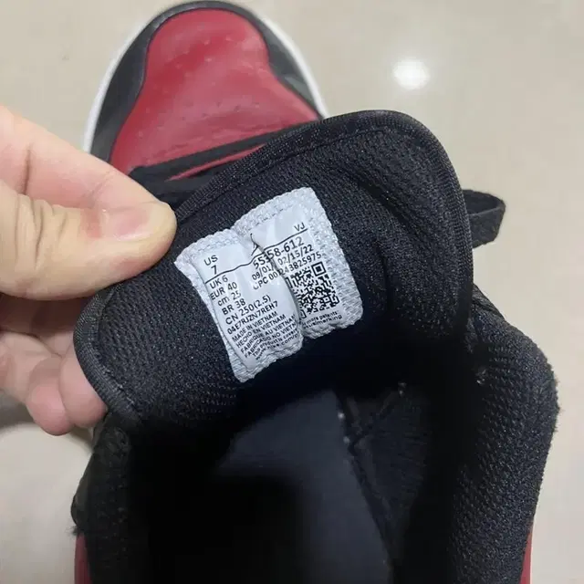 Jordan 1 low bred toe