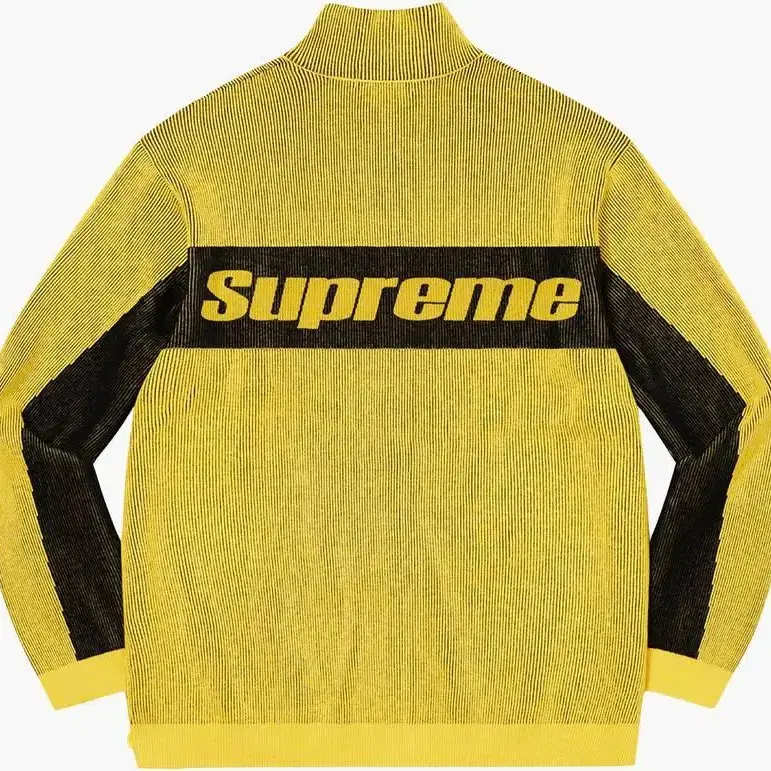 Supreme 2-Tone Ribbed Zip Up Sweater Yel