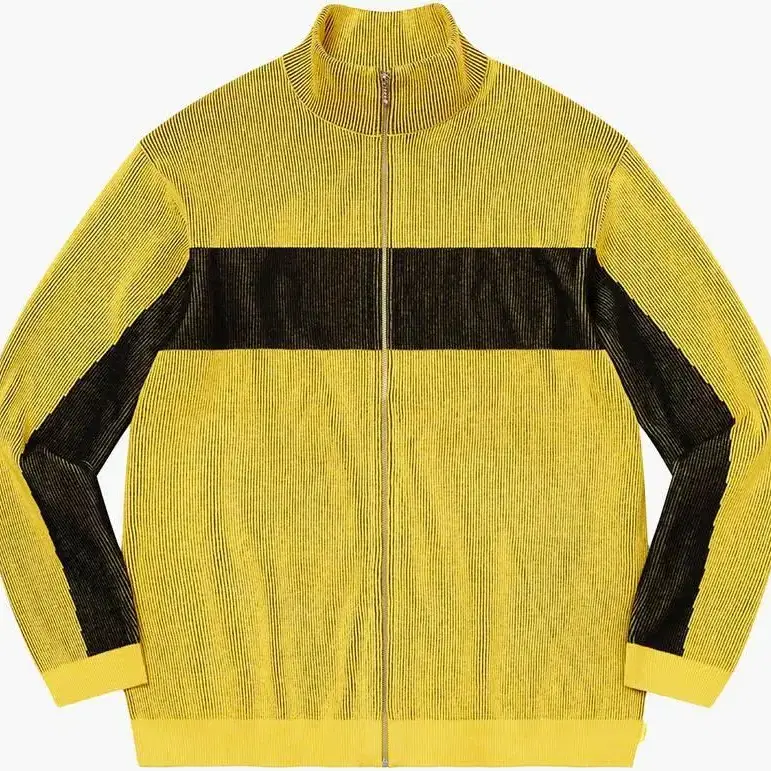 Supreme 2-Tone Ribbed Zip Up Sweater Yel