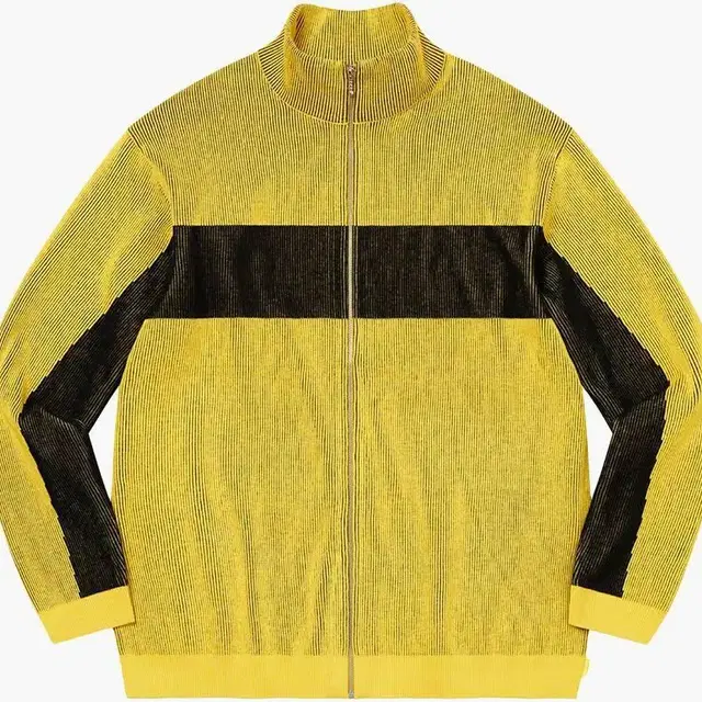 Supreme 2-Tone Ribbed Zip Up Sweater Yel